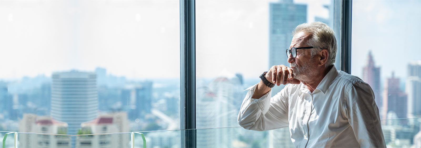 Thoughtful retirement-age investor planning for the future